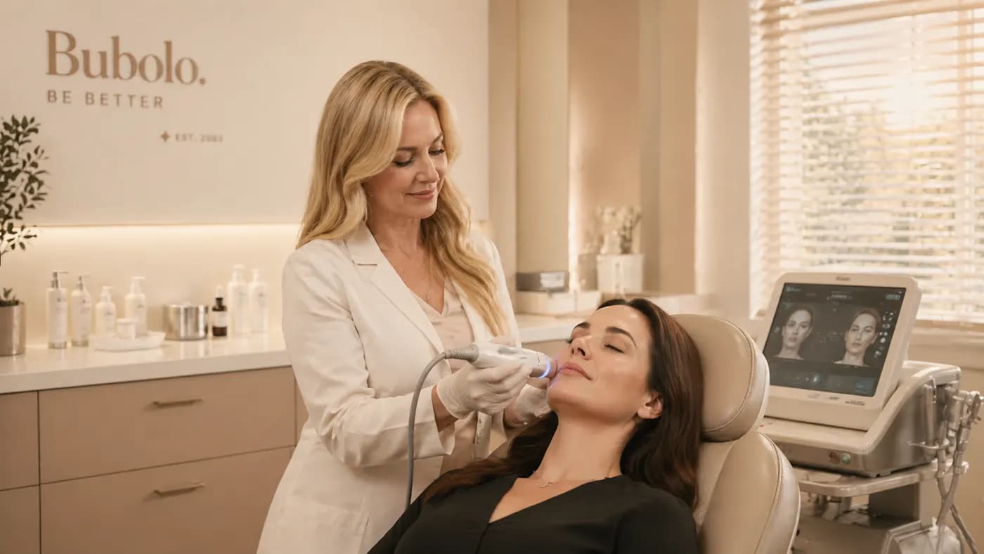 A patient receiving the Signature Facial treatment