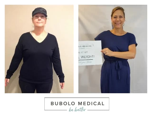Tracey's weight loss transformation at Bubolo Medical in Acworth, GA — at her goal weight